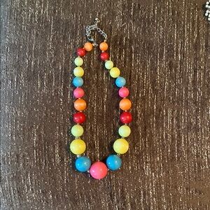 18” Vintage Multicolor Resin Bead Necklace - Retro Boho Style